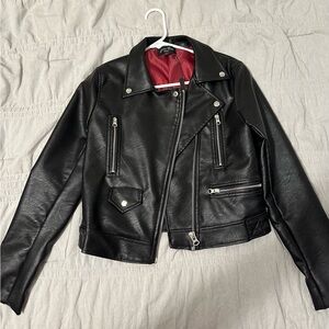Brand new, never worn. Love Tree Faux Leather cropped Jacket. Size Medium.